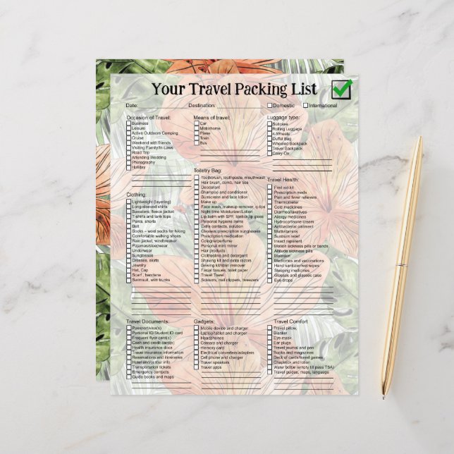 Dicke Mandarine Tropical Floral Wasserfarbe Grafik (Vorderseite/Rückseite Beispiel)