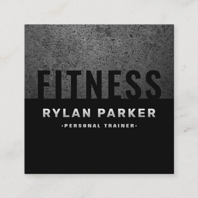 Dicke maskulare, dunkle, moderne quadratische visitenkarte (Vorderseite)