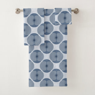 Dicke Minimalistische Mohn Texturierte Blauer Badhandtuch Set