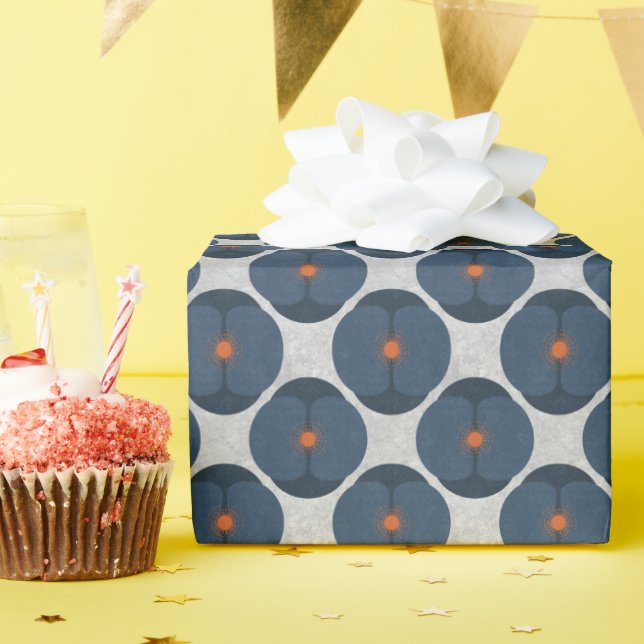 Dicke Minimalistische Mohn Texturierte Blauer Geschenkpapier (Geburtstagsparty)