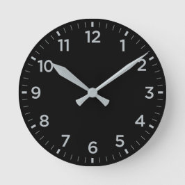 Dicke Minimalistische Schwarz-Grau-Glanz-Uhr Runde Wanduhr