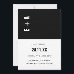 Dicke Minimalistische Schwarz-Weiß-Initialen Hochz Einladung<br><div class="desc">Kann vollständig an Ihre Bedürfnisse angepasst werden,  um Ihren Anzug zu erfüllen. © Gorjo Designs. Made for you via Zazzle Plattform. // Benötigen Sie Hilfe bei der Anpassung Ihres Designs? Andere Ideen got? Kontaktieren Sie mich (Zoe) direkt über den unten stehenden Kontaktknopf.</div>