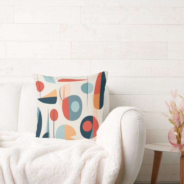 Dicke Mitte des Jahrhunderts Modernes Abstrakt Kissen (Liege)