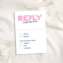 Dicke moderne Art Funky farbenfrohe blaue rosa Hoc RSVP Karte