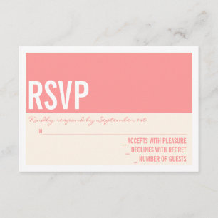 Dicke moderne grafische Block-Hochzeitkarte RSVP Karte