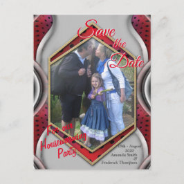 Dicke moderne Metallic 3D Red Gray Texture Look Ankündigungspostkarte