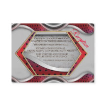 Dicke moderne Metallic 3D Red Gray Texture Look