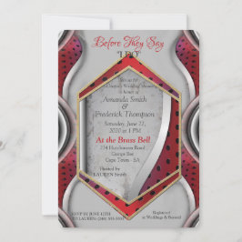 Dicke moderne Metallic 3D Red Gray Texture Look Einladung