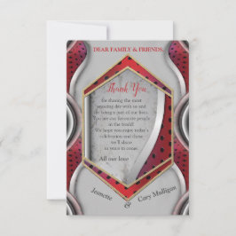 Dicke moderne Metallic 3D Red Gray Texture Look RSVP Karte