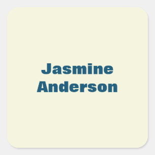 Dicke moderne Minimalistische Beige Ozeanfarbe Quadratischer Aufkleber