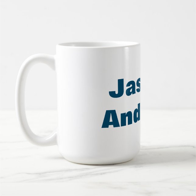 Dicke moderne Minimalistische Ozeanfarbe Kaffeetasse (Links)
