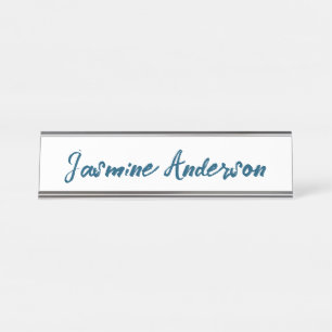 Dicke moderne Minimalistische Ozeanfarbe Schreibtischnamensplakette