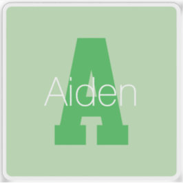 Dicke moderne Monogramm | Pale & Kelly Green Aufkleber