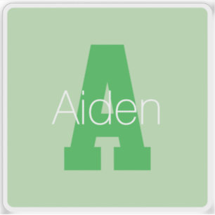 Dicke moderne Monogramm   Pale & Kelly Green Aufkleber