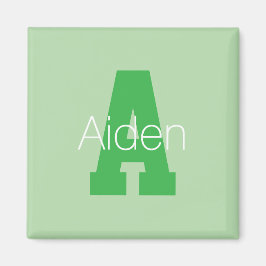 Dicke moderne Monogramm | Pale & Kelly Green Magnet