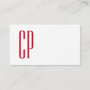 Dicke moderne weiße Monogramm Professional Plain Visitenkarte
