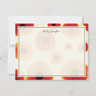 Dicke Mohnblüte Blume Personalisiert Stationery Mitteilungskarte