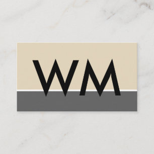 Dicke Monogram Company Beige Gray Visitenkarte