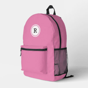 Dicke Monogramm im weißen Kreis auf Pink Bedruckter Rucksack