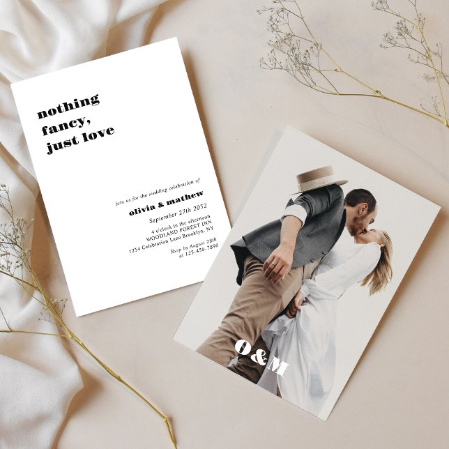 Dicke Monogramm Lässiges Foto Hochzeit Einladung (Von Creator hochgeladen)
