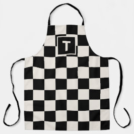 Dicke Monogramm Schwarze Creme Prüfmuster Schürze