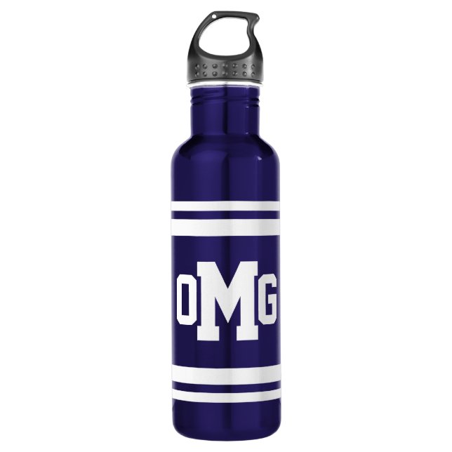 Dicke Monogramm Wasser Flasche Trinkflasche (Vorderseite)