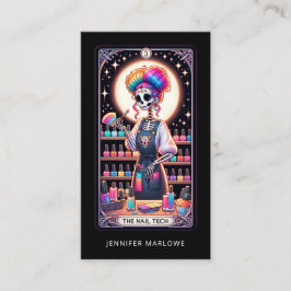 Dicke Nail Tech Tarot Card Black Business Card Visitenkarte