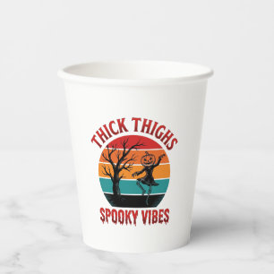 Dicke Oberschenkel Gruselige Vibes Halloween-Shirt Pappbecher