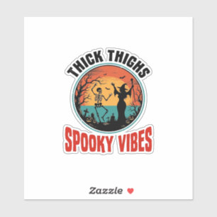 Dicke Oberschenkel Gruselige Vibes Vintage Hallowe Aufkleber