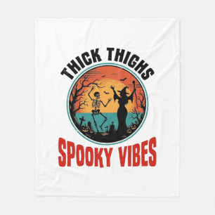 Dicke Oberschenkel Gruselige Vibes Vintage Hallowe Fleecedecke
