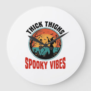 Dicke Oberschenkel Gruselige Vibes Vintage Hallowe Große Wanduhr