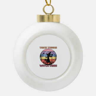 Dicke Oberschenkel Hexen Vibes Halloween Kürbis Si Keramik Kugel-Ornament