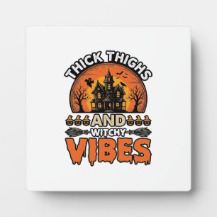 Dicke Oberschenkel Hexen-Vibes Halloween-Shirt-Des Fotoplatte