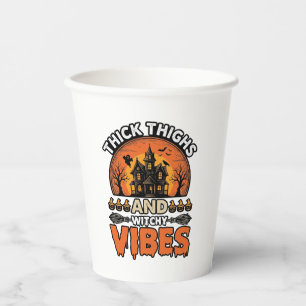 Dicke Oberschenkel Hexen-Vibes Halloween-Shirt-Des Pappbecher