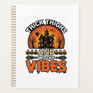 Dicke Oberschenkel Hexen-Vibes Halloween-Shirt-Des Planer