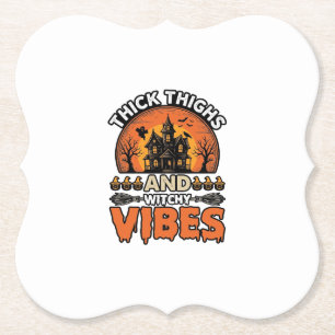 Dicke Oberschenkel Hexen-Vibes Halloween-Shirt-Des Untersetzer