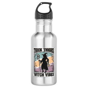 Dicke Oberschenkel Hexen Vibes Vintage Halloween T Edelstahlflasche