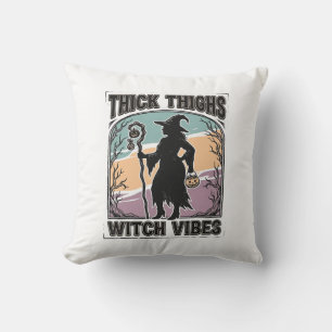 Dicke Oberschenkel Hexen Vibes Vintage Halloween T Kissen