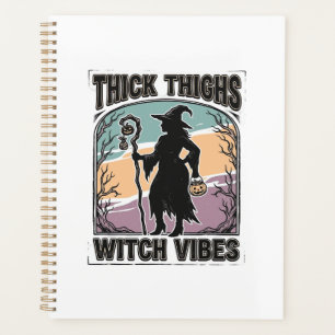 Dicke Oberschenkel Hexen Vibes Vintage Halloween T Planer