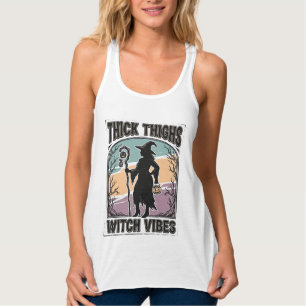 Dicke Oberschenkel Hexen Vibes Vintage Halloween T Tank Top