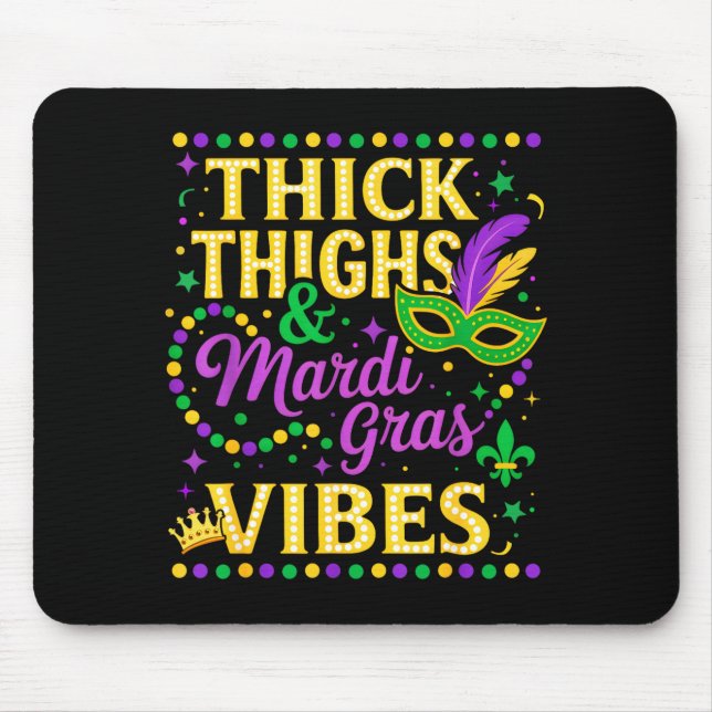 Dicke Oberschenkel Mardi Gras Stimmung Fleur De Li Mousepad (Vorne)