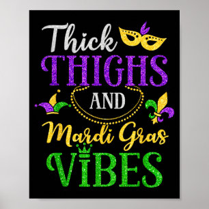 Dicke Oberschenkel Mardi Gras Stimmung Fleur de Li Poster
