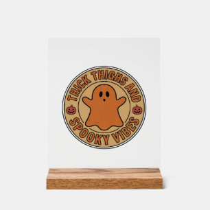 Dicke Oberschenkel und Gruselige Vibes Geist Hallo Acrylschild