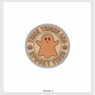 Dicke Oberschenkel und Gruselige Vibes Geist Hallo Aufkleber