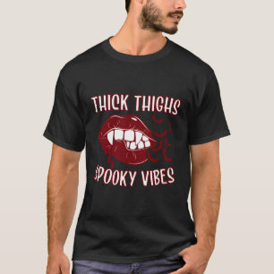 Dicke Oberschenkel und scharfe S Vampir Bat Lippen T-Shirt