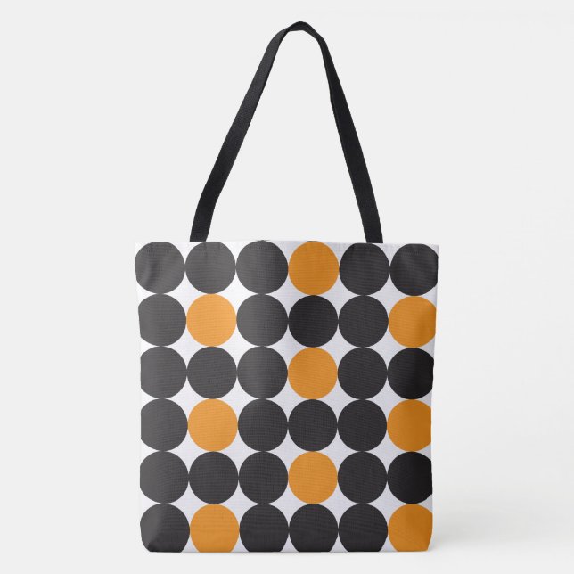 Dicke Orange Black Dots Geometrisches Muster (Vorderseite)