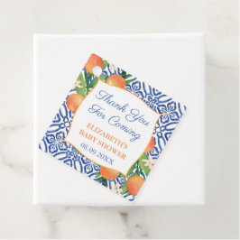 Dicke Orange Citrus Blue Tile Bridal oder Babydusc Geschenkanhänger
