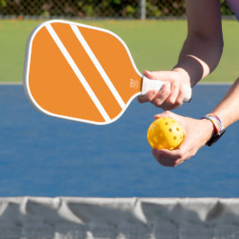 Dicke Orange Diagonal Sporty White Racing Stripes Pickleball Schläger