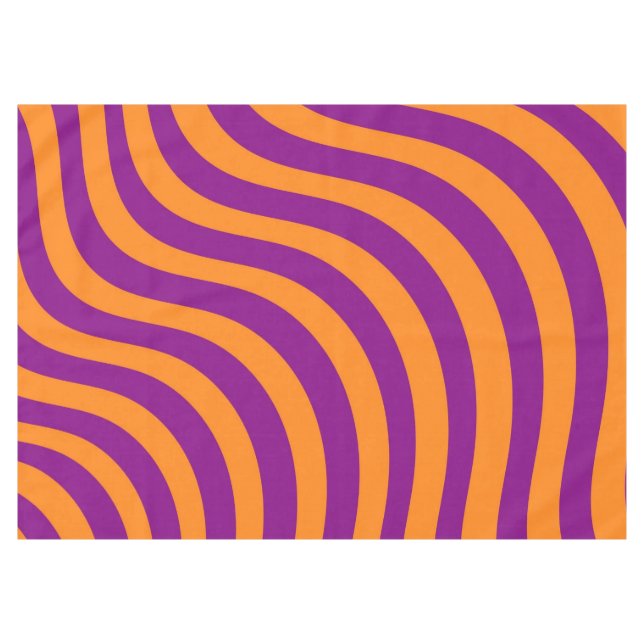Dicke Orange Lila Zebra Stripe Lebender Frühling Tischdecke (Vorderseite (Horizontal))