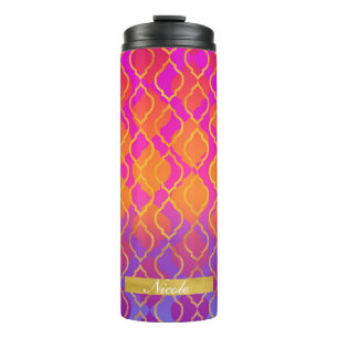 Dicke Orange Pink Gold Fuchsia Modernes Chic Muste Thermosbecher